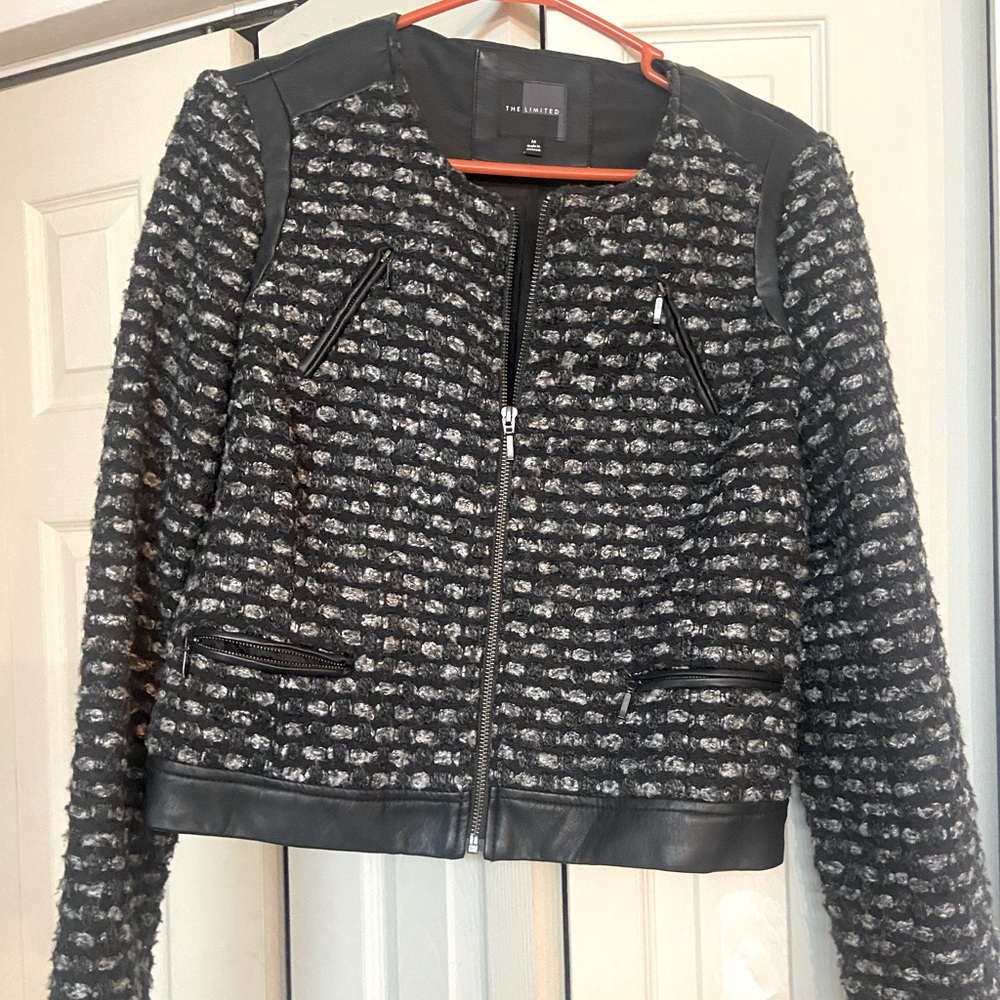 Jacket with faux leather trim size m